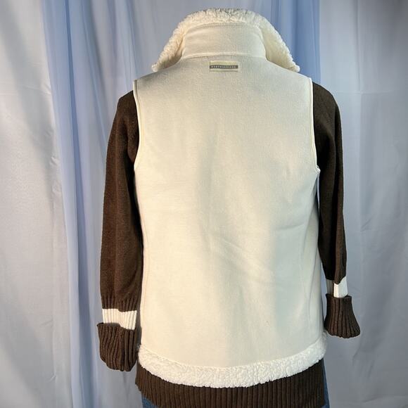 Weatherproof ivory fleece reversible zip up sleeveless vest with pockets small - Picture 3 of 7